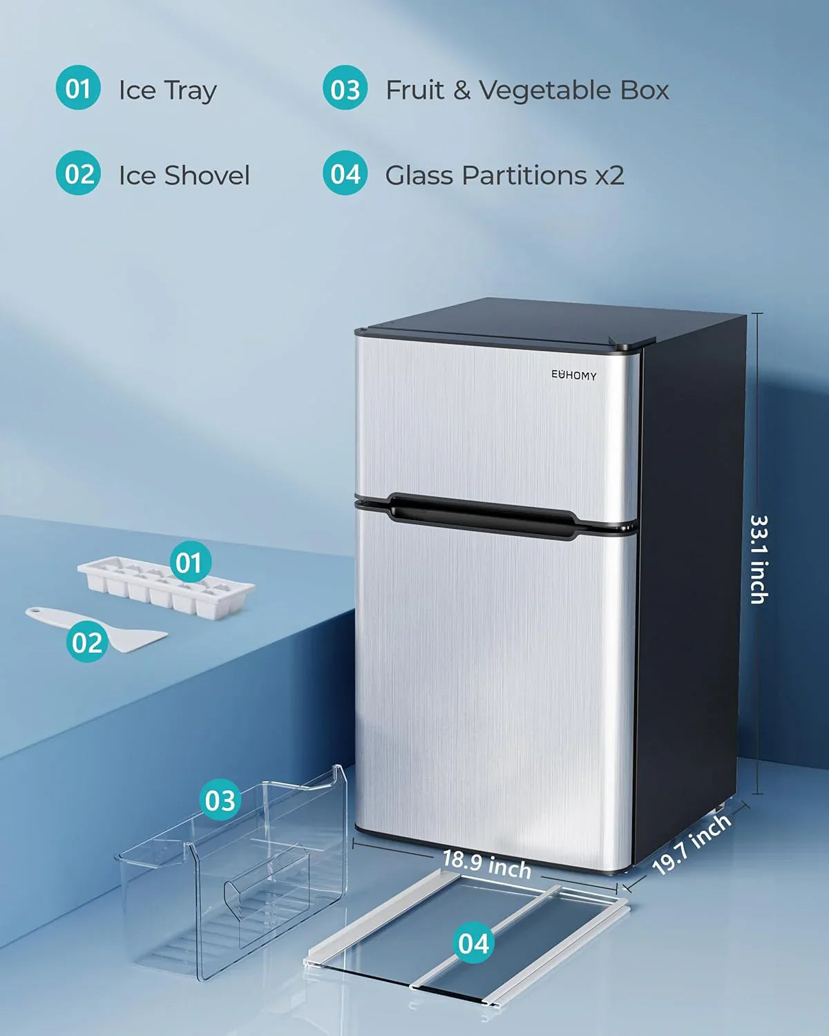 3.2 Cu.Ft Mini Fridge with Freezer 锟斤拷 2-Door Compact Refrigerator for Bedroom, Dorm, Office or Apartment, Silver3.2 Cu.Ft Mini Fridge with Freezer 锟斤拷 2-Door Compact Refrigerator for Bedroom, Dorm, Office or Apartment, Silver