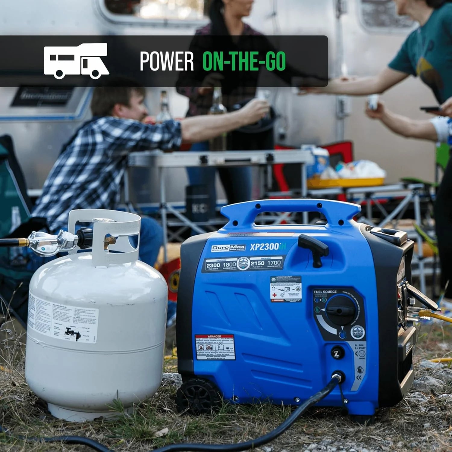 2300-watt dual-fuel portable digital inverter generator - Dual fuel (gasoline and propane), suitable for RVs and emergency use1 pcs