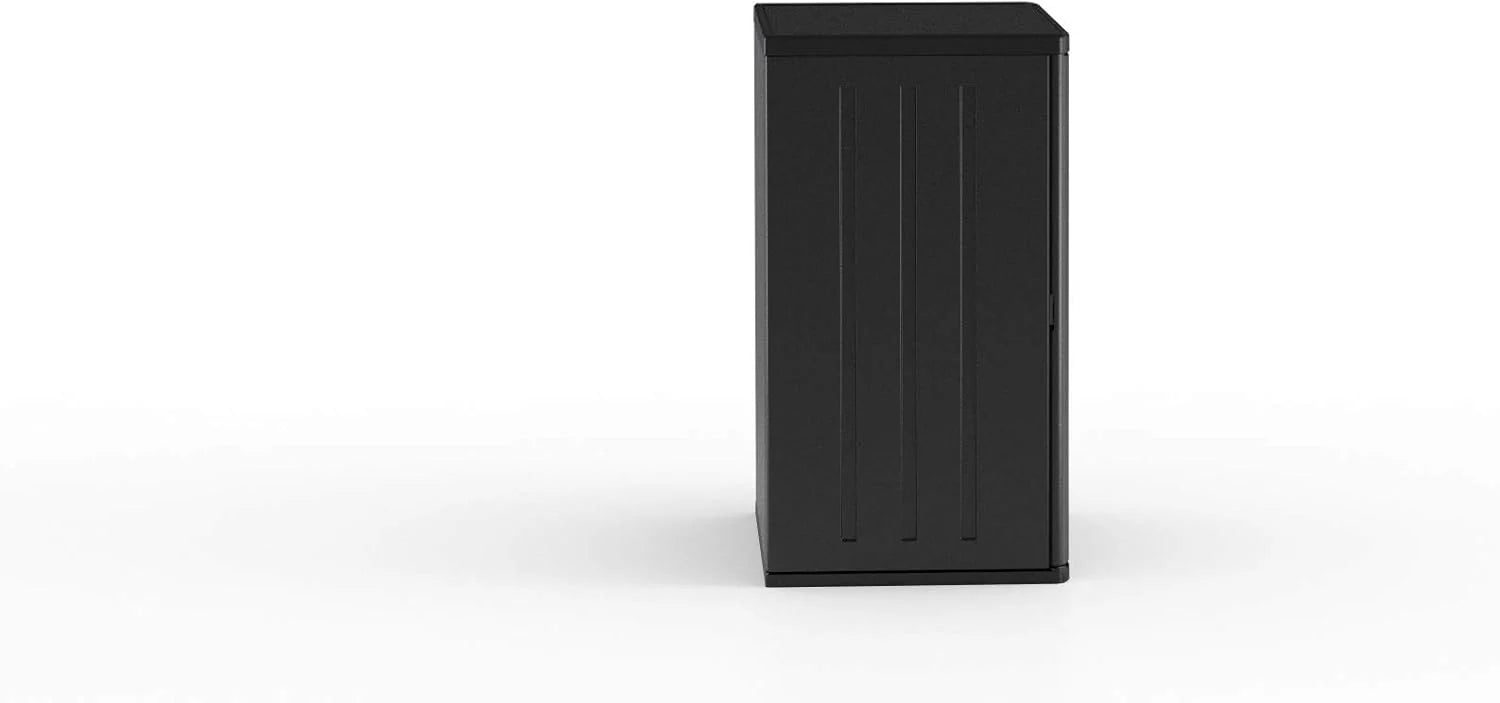 Suncast Commercial Heavy-Duty 9 Cubic Ft. Resin Storage Cabinet with Lockable Handles, Adjustable Metal-Reinforced Shelves for Garage or Workspace, Black, Made in The USA1 pcs