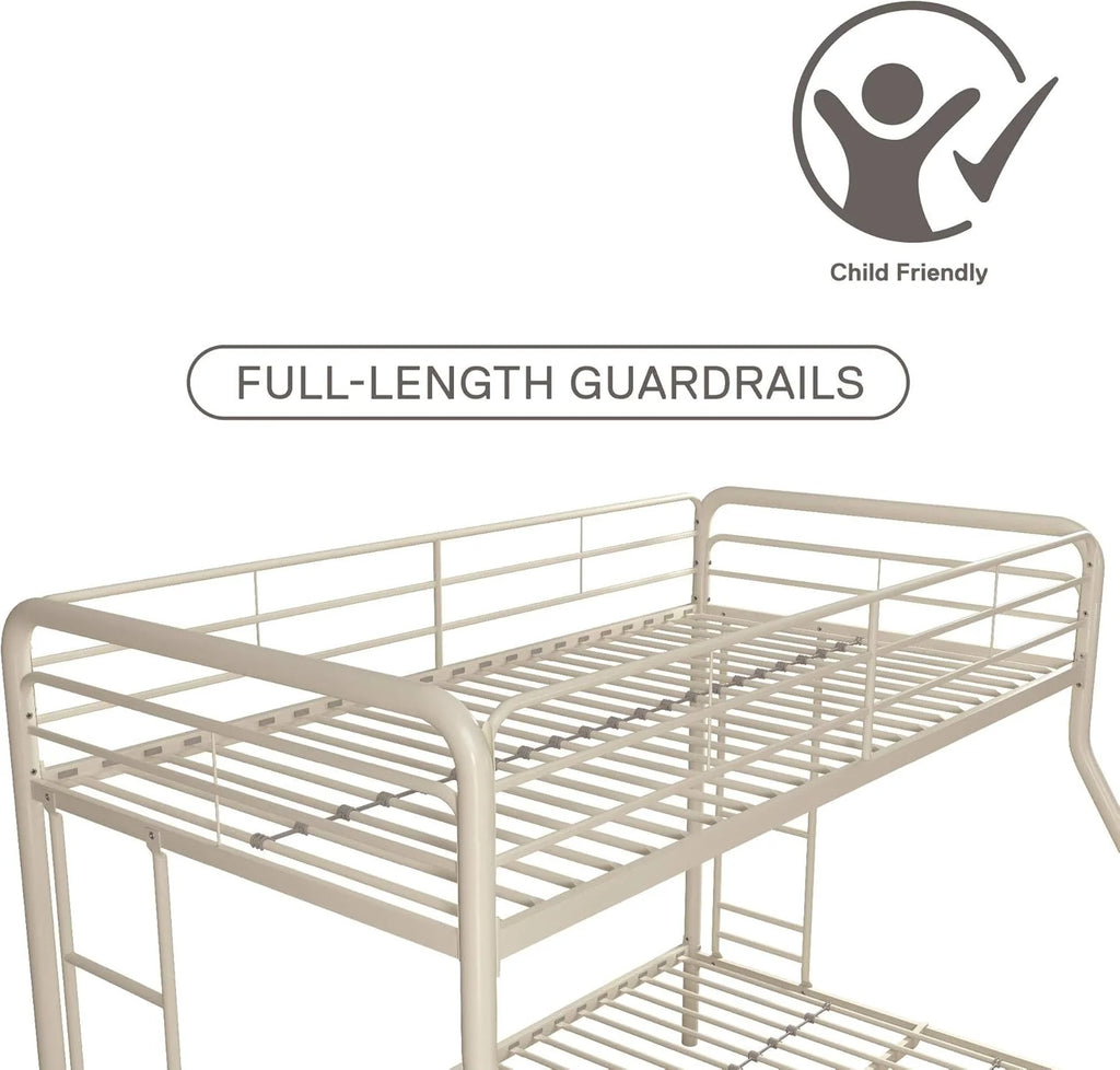 DHP Dusty Twin Over Full Metal Bunk Bed, Off White1 pcs