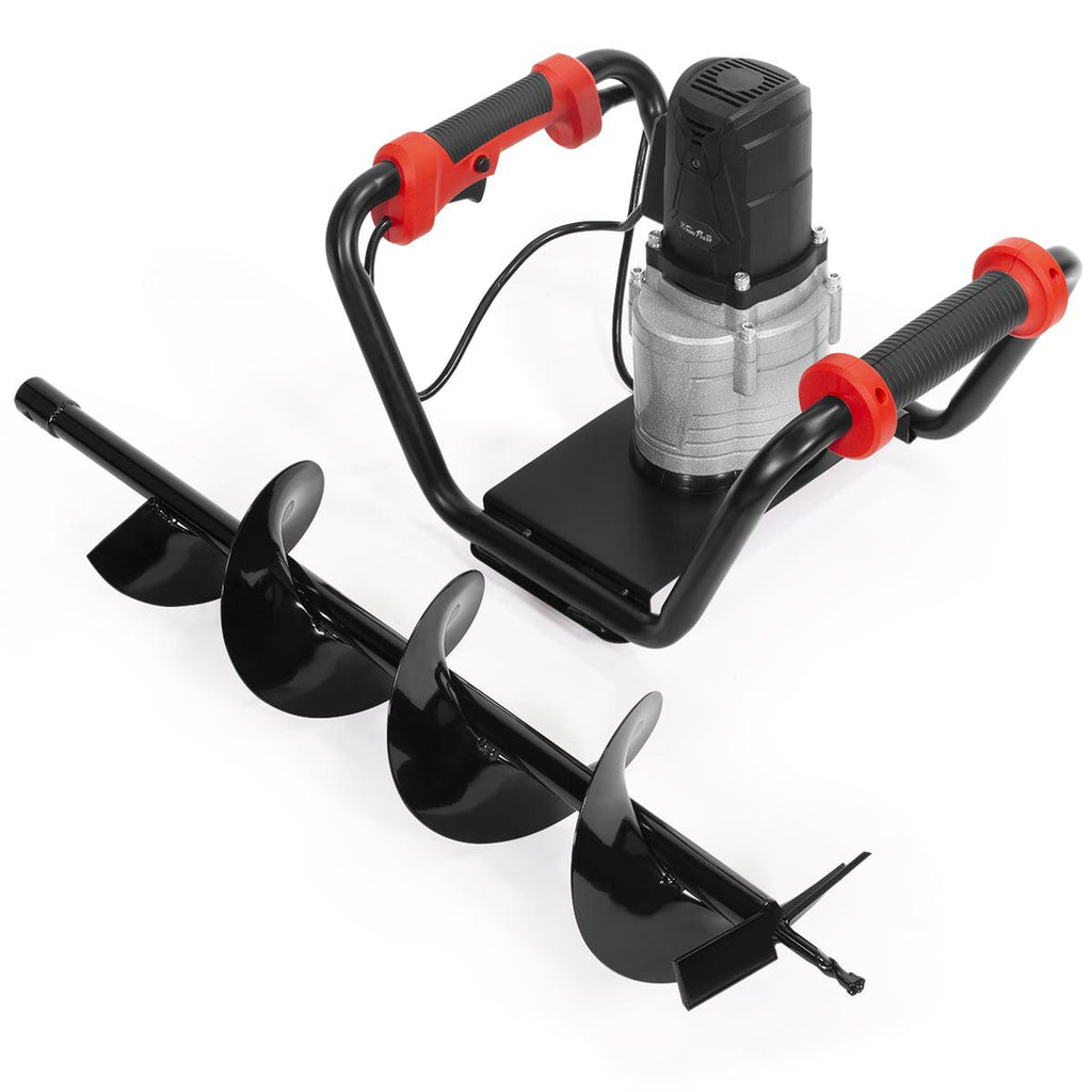 XtremepowerUS 1500W Electric Post Hole Digger with 6&prime;&prime; Auger Bit, Anti Vibration Handle &amp; Safety Lock for Soil &amp; Fence Posts