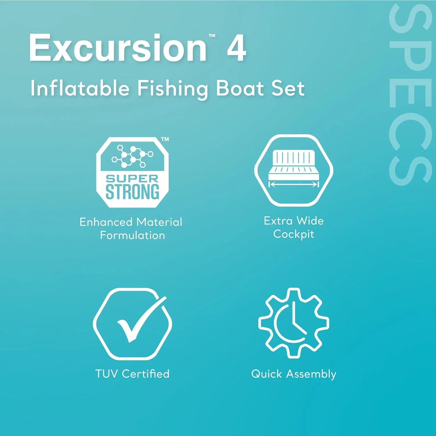 Includes Deluxe 54in Boat Oars and High-Output Pump – SuperTough PVC – Adjustable Seats with Backrest – Fishing Rod Holders – Welded Oar Locks1 pcs