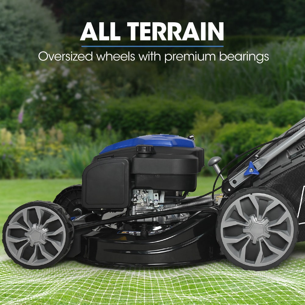 POWERBLADE 22" 224cc Self-Propelled Lawn Mower, Electric Start, 7 Height, Steel Deck, Deck Wash Port, OHV 4-Stroke Petrol - VS1000