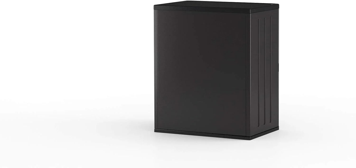 Suncast Commercial Heavy-Duty 9 Cubic Ft. Resin Storage Cabinet with Lockable Handles, Adjustable Metal-Reinforced Shelves for Garage or Workspace, Black, Made in The USA1 pcs