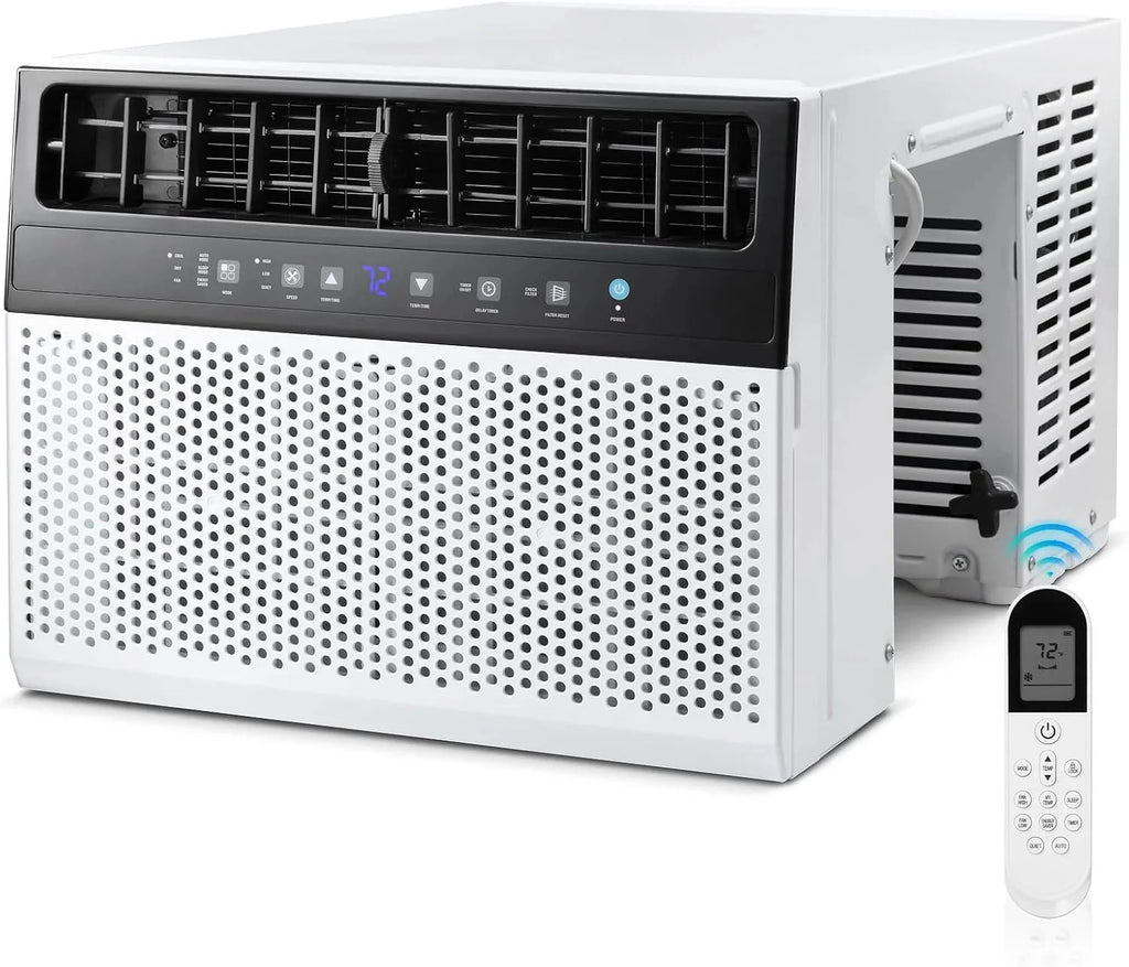 Antarctic Star 12,000 BTU U-shaped window air conditioner, cools rooms up to 550 square feet with 6 modes, 24-hour timer, ultra-quiet window air conditioner