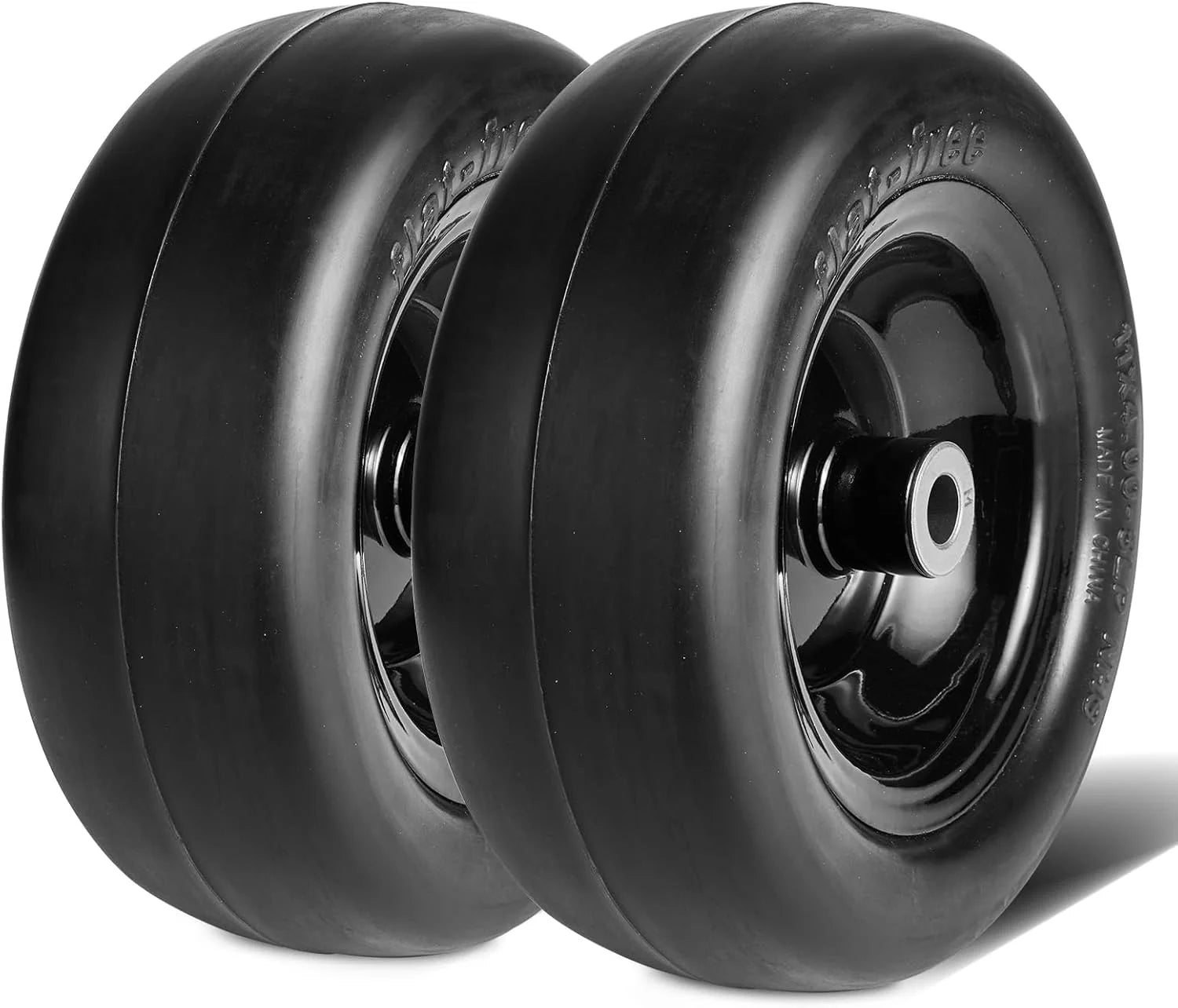 Lawn Mower Tires, 15x6-6" Lawn Tractor Tires, 2-Pack Tire and Wheel Assemblies, Turf Pneumatic Tires with 3" Centered Hub and 3/4" Bushing Size, 16 PCS Adapters for Riding Mowers Lawn Tractors1 pcs