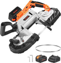 Portable Band Saw, 110V Removable Alloy Steel Base Corded Band Saw, 5 Inch Cutting Capacity Hand held Band Saw,Variable Speed Portable Bandsaw, 10Amp Motor Deep Cut Band Saw for Metal Wood1 pcs