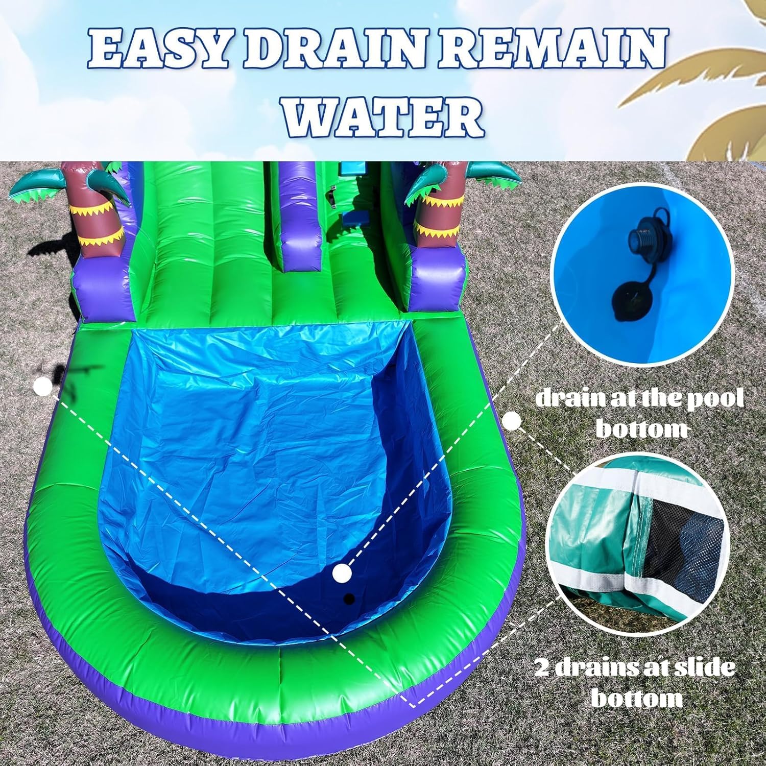 21FT(L) Commercial Grade Water Slide for Adults, (Heavy Duty Full PVC) (Big Splash Water Pool), 750w Blower, Inflatable Waterslide for Backyard, Outdoor Park, 21x9x12ft1 pcs