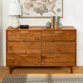 6-Drawer Caramel Mid Century Modern Wood Dresser