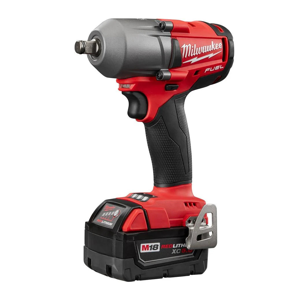 Milwaukee M18 FUEL 18-Volt Lithium-Ion Battery Combo Set (10-piece) with brushless motor, 2025, including 2 x 5.0 Ah batteries, charger and 2 tool bags.