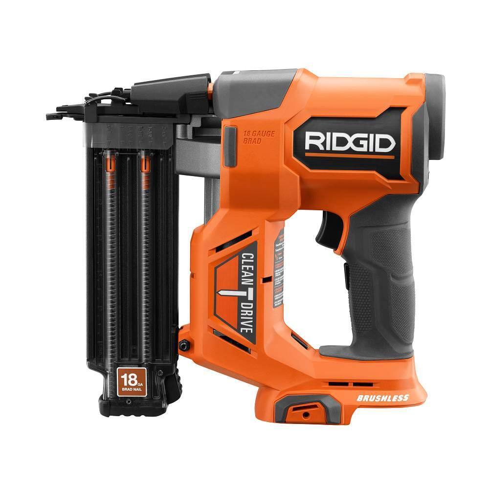 RIDGID 18V Brushless Cordless Nailer Combo Kit with Brad &amp; Finish Nailers, Battery &amp; Charger