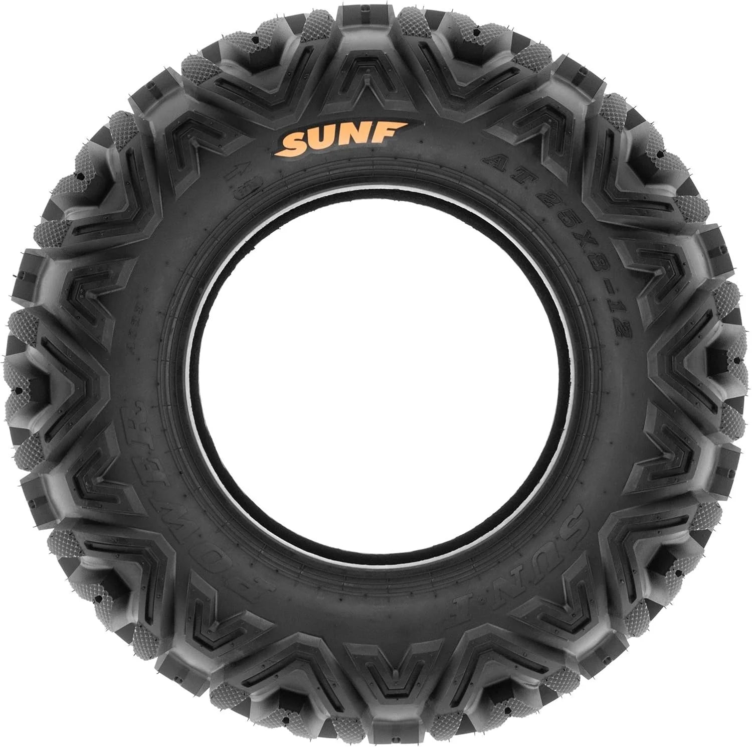 Set of 4 ATV/UTV off-road tires, 25x8-12 front and 25x10-12 rear, 6 PR, tubeless A033