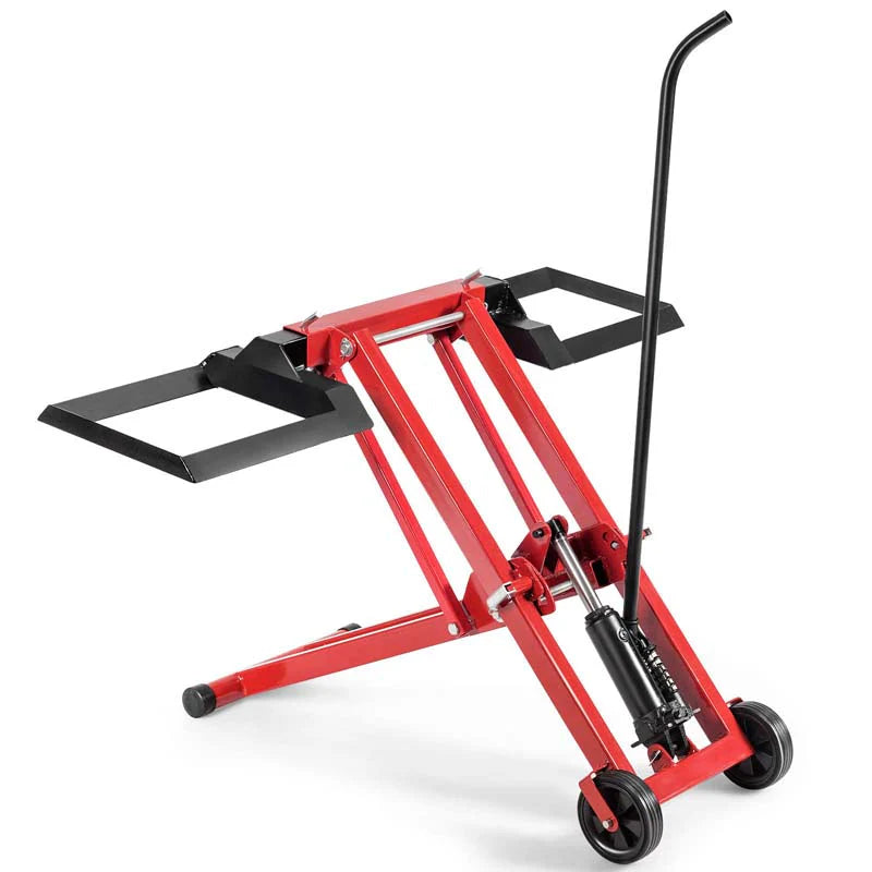 500 LBS Hydraulic Lawn Mower Lift Jack for Riding Tractors, Adjustable Heavy Duty Zero Turn Riding Mower Lift for Maintenance