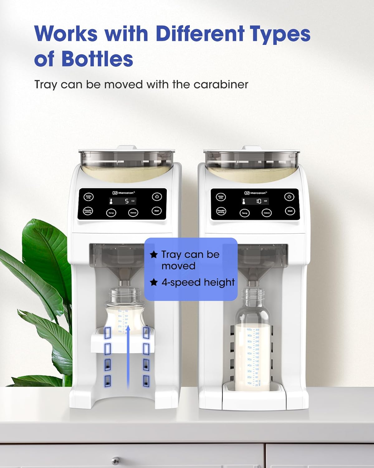 Fast and Customizable Formula Dispenser Machine with Accurate Temperature Control for Baby, Automatic Powder Blending for All Brands of Bottle and Formula, Black/White
