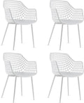 Modern Dining Chairs Set of 4 - Black Arm Chair with 15" High Backrest, Powder-Coated Metal Legs, Anti-Slip Foot Pads, Max Load 265 lbs, Kitchen Dining Room1 pcs