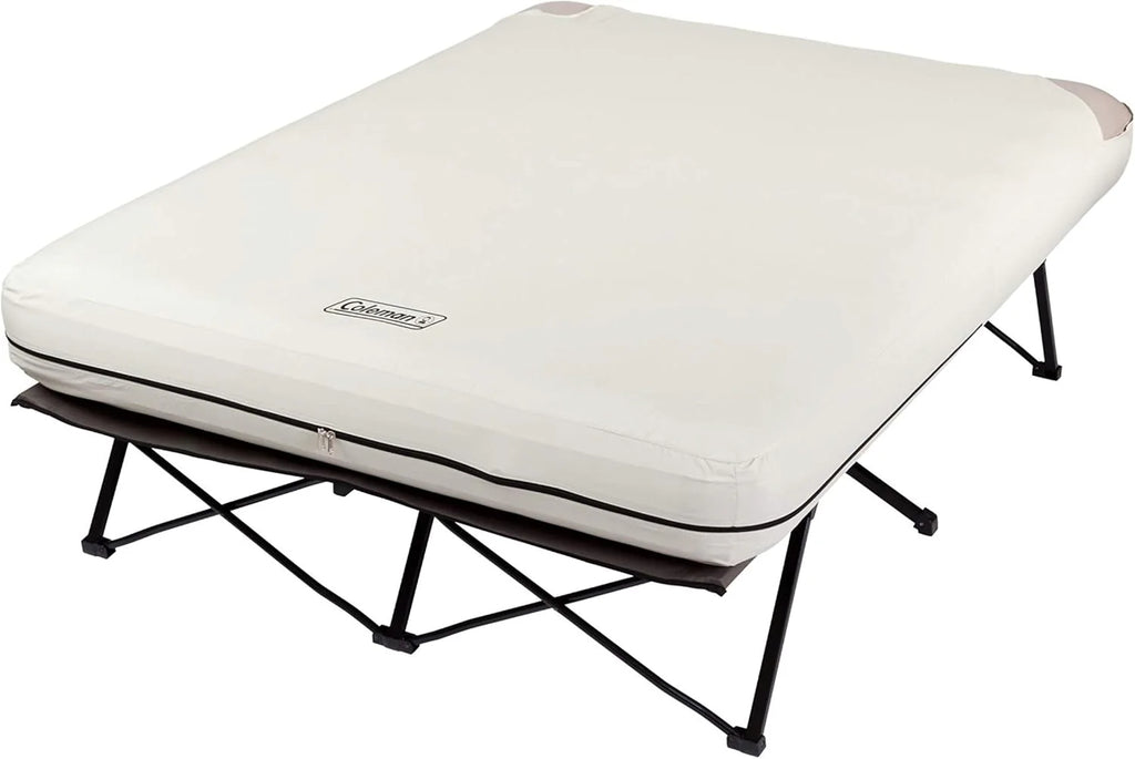 Camping bed, inflatable mattress and air pump set | Foldable camping bed and inflatable bed, equipped with side table and battery-powered air pump1 pcs