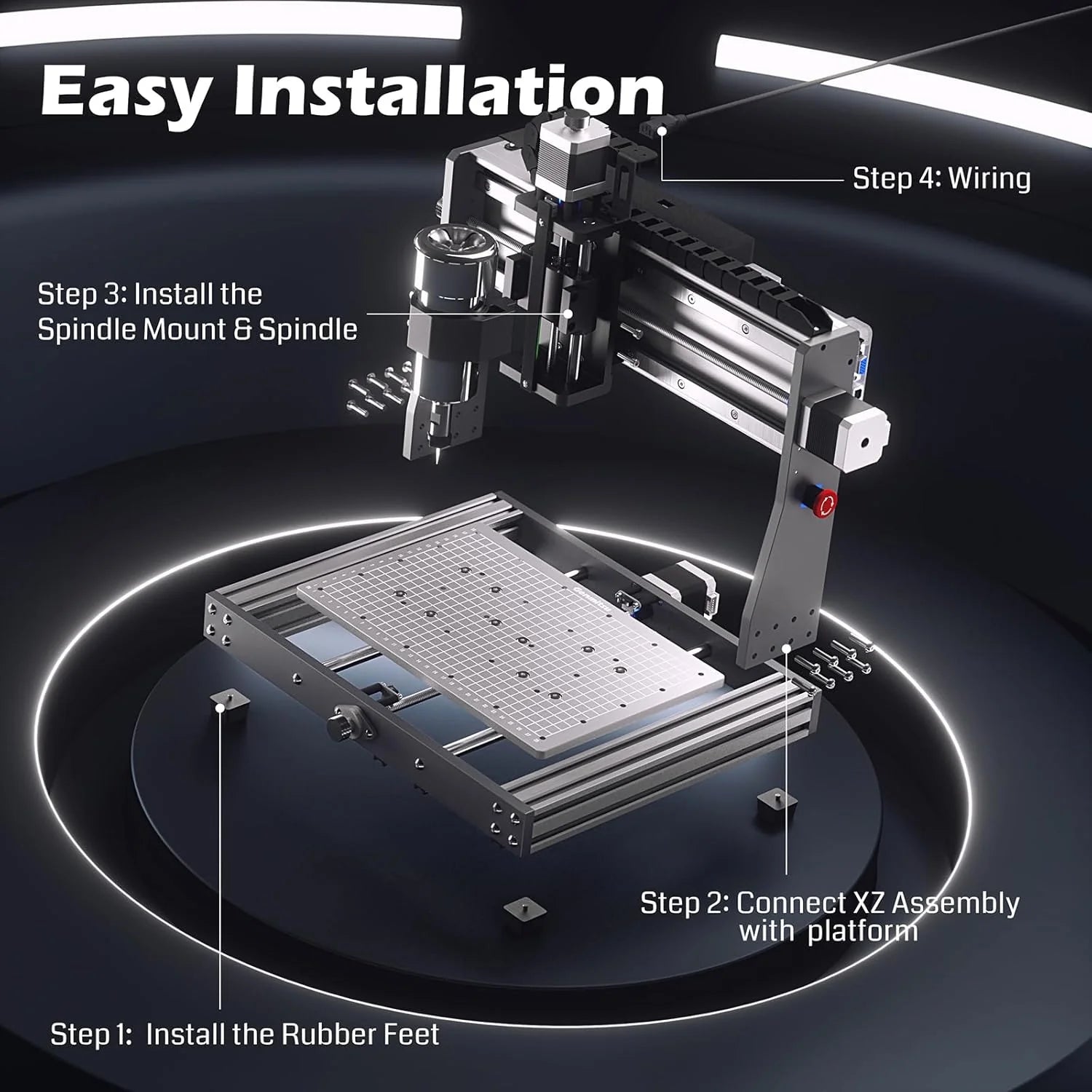 Router Kit GRBL Control 3 Axis Plastic Acrylic PCB PVC Wood Carving Milling Engraving Machine, XYZ Working Area 300x180x45mm1 pcs