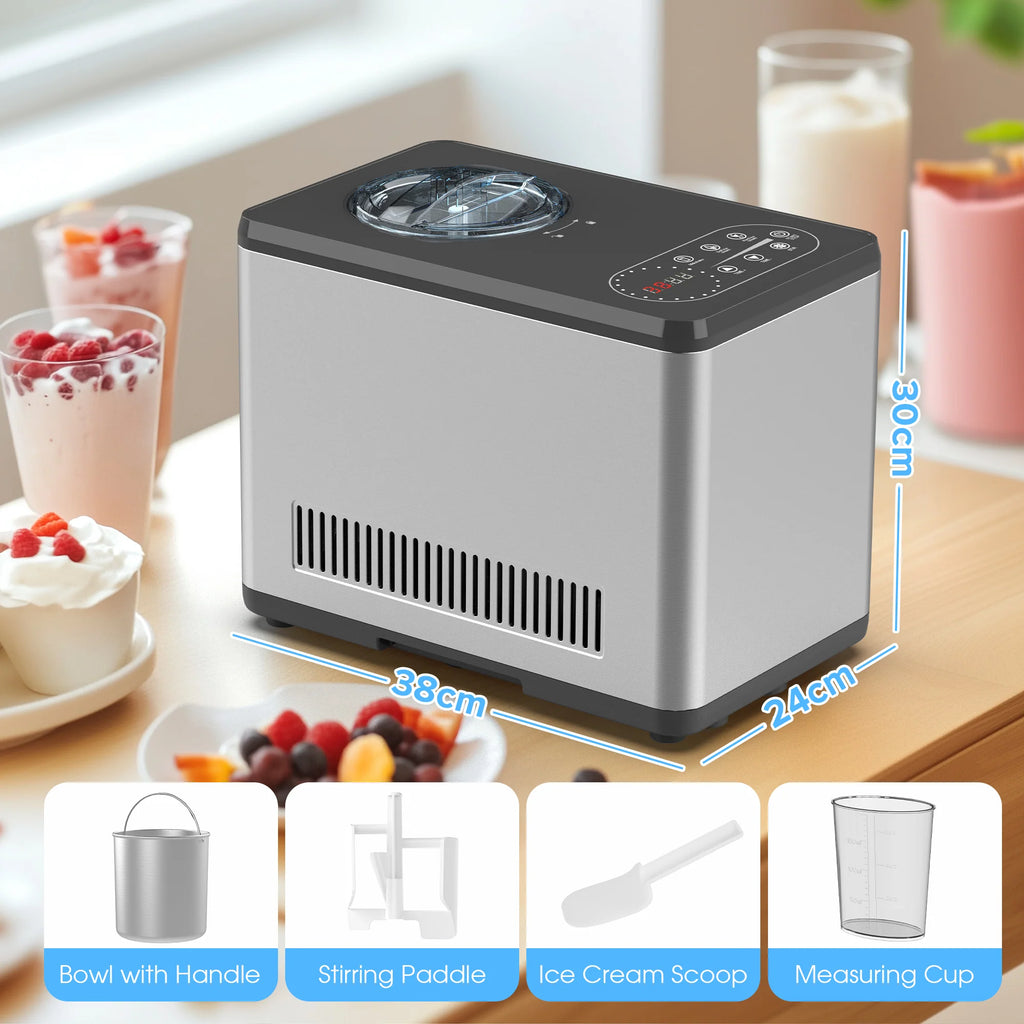 1.5L Ice Cream Maker Machine No Pre-Freezing