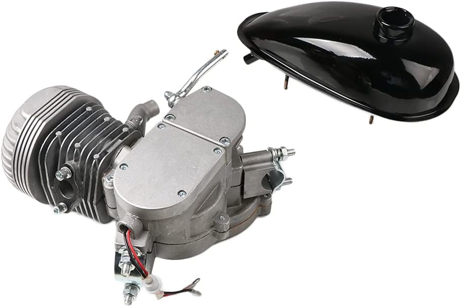 100cc 2-Stroke Bicycle Gasoline Engine Motor Kit DIY Motorized Bike Single Cylinder Air-cooled (Black-100cc)1 pcs