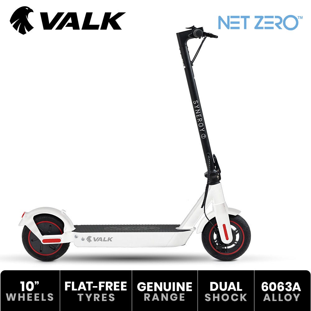 VALK Synergy 7 Electric Scooter, 500W 15Ah, AU Compliant, Motorised eScooter for Adults, White
