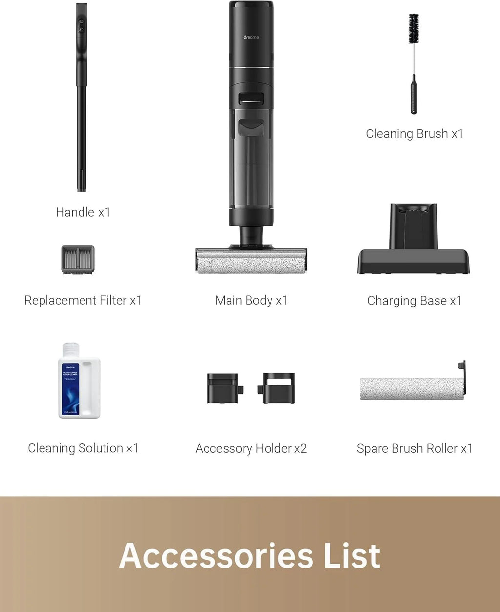 Wet Dry Vacuum Cleaner, Smart Floor Cleaner Cordless Vacuum and Mop for Hard Floors, One-Step Edge to Edge Cleaning with Hot Air Drying1 pcs