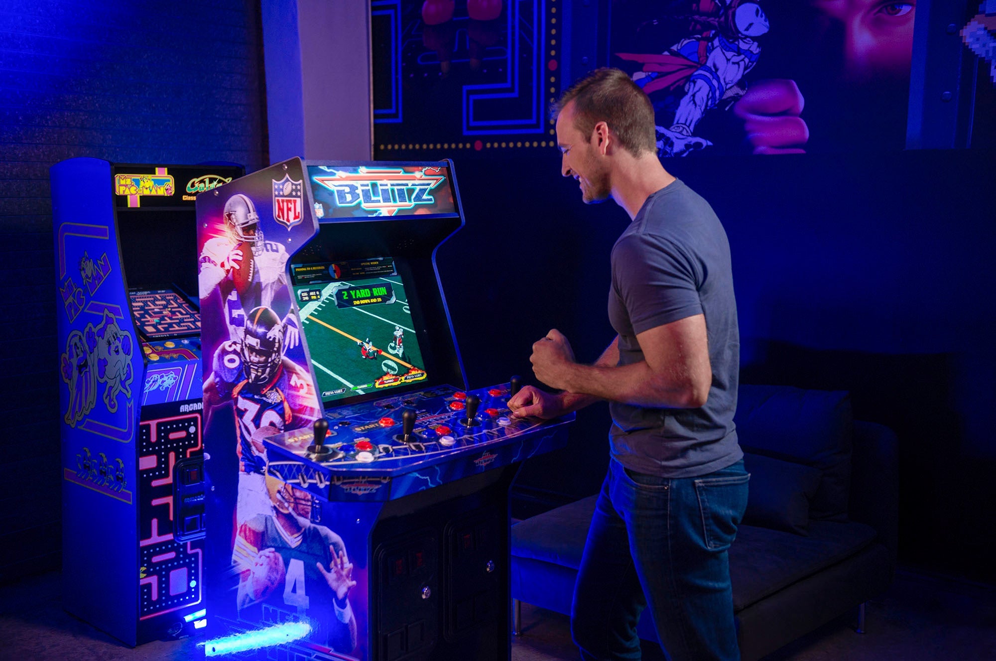 Arcade1Up &ndash; NFL Blitz Arcade with Riser and Lit Marquee &ndash; Multi
