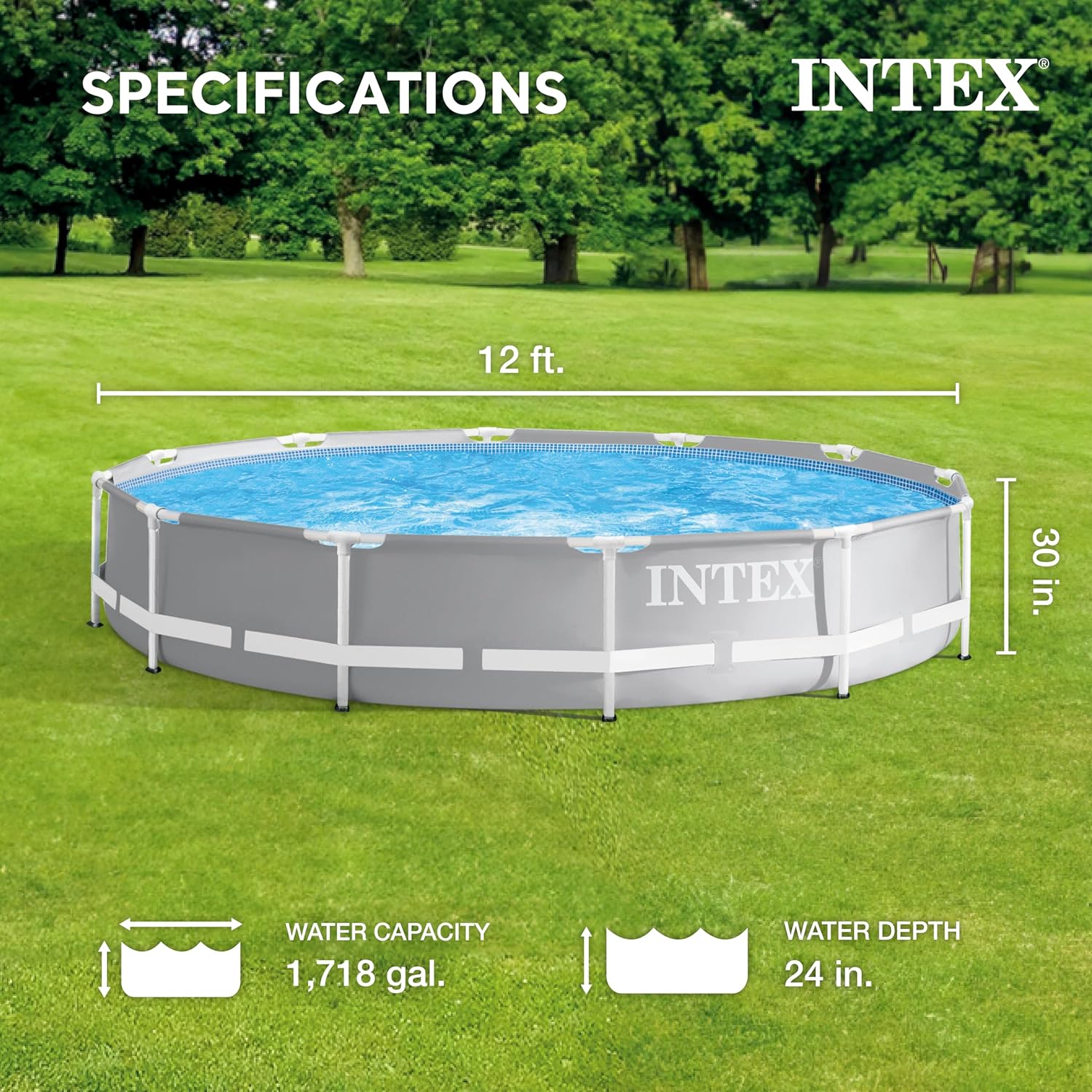 Frame Premium Above Ground Swimming Pool Set: 10ft x 30in – Includes 330 GPH Cartridge Filter Pump – SuperTough Puncture Resistant – Rust Resistant – 1185 Gallon Capacity1 pcs