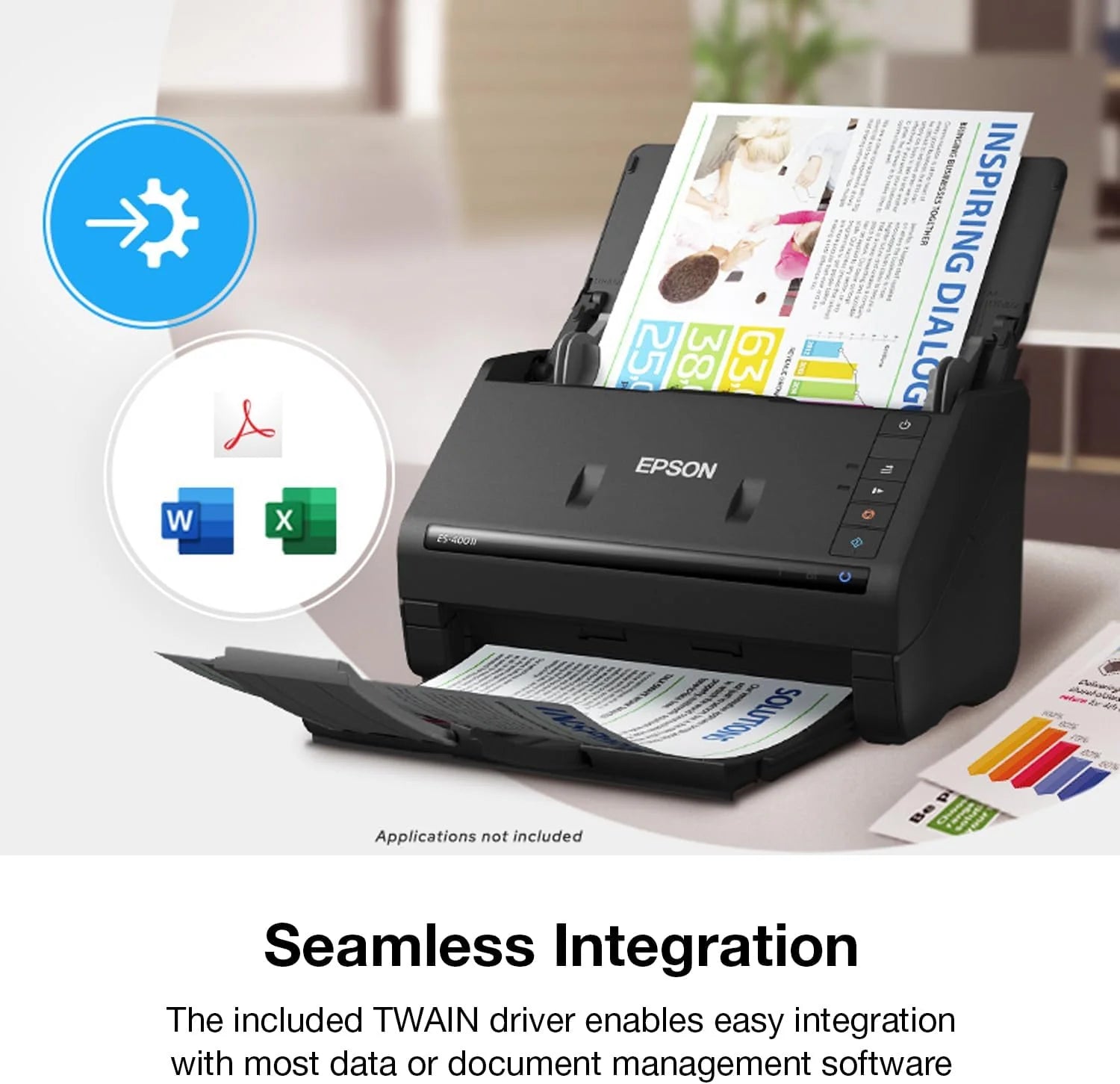 Wireless Color Duplex Desktop Document Scanner for PC and Mac, with Auto Document Feeder (ADF) and Scan from Smartphone or Tablet1 pcs