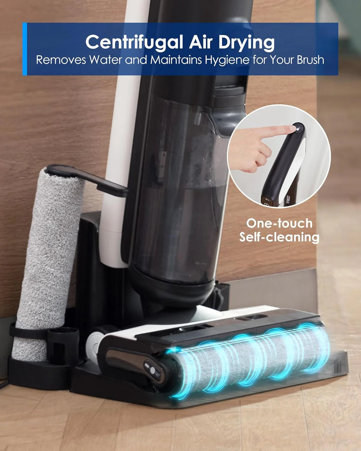 ONE Stretch S6 Cordless Wet Dry Vacuum Cleaner, 180°Lay-Flat Smart Vacuum Mop, 40 Minutes Long Runtime 158℉ Flashdry Self-Cleaning, Dual-Sided Edge Cleaning Lightweight Floor Cleaner1 pcs