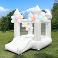 White Bounce House Indoor Outdoor Bouncy Castle for Kids 2-8 Oxford Toddler Bounce House with Slide Balloon & Blower,103 x 71 x 90 inch,Children's Birthday Party Easter Party Gifts1 pcs