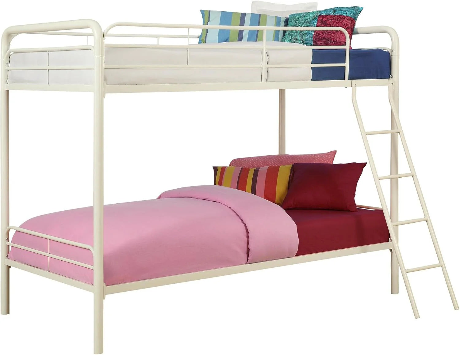 DHP Dusty Twin Over Full Metal Bunk Bed, Off White1 pcs
