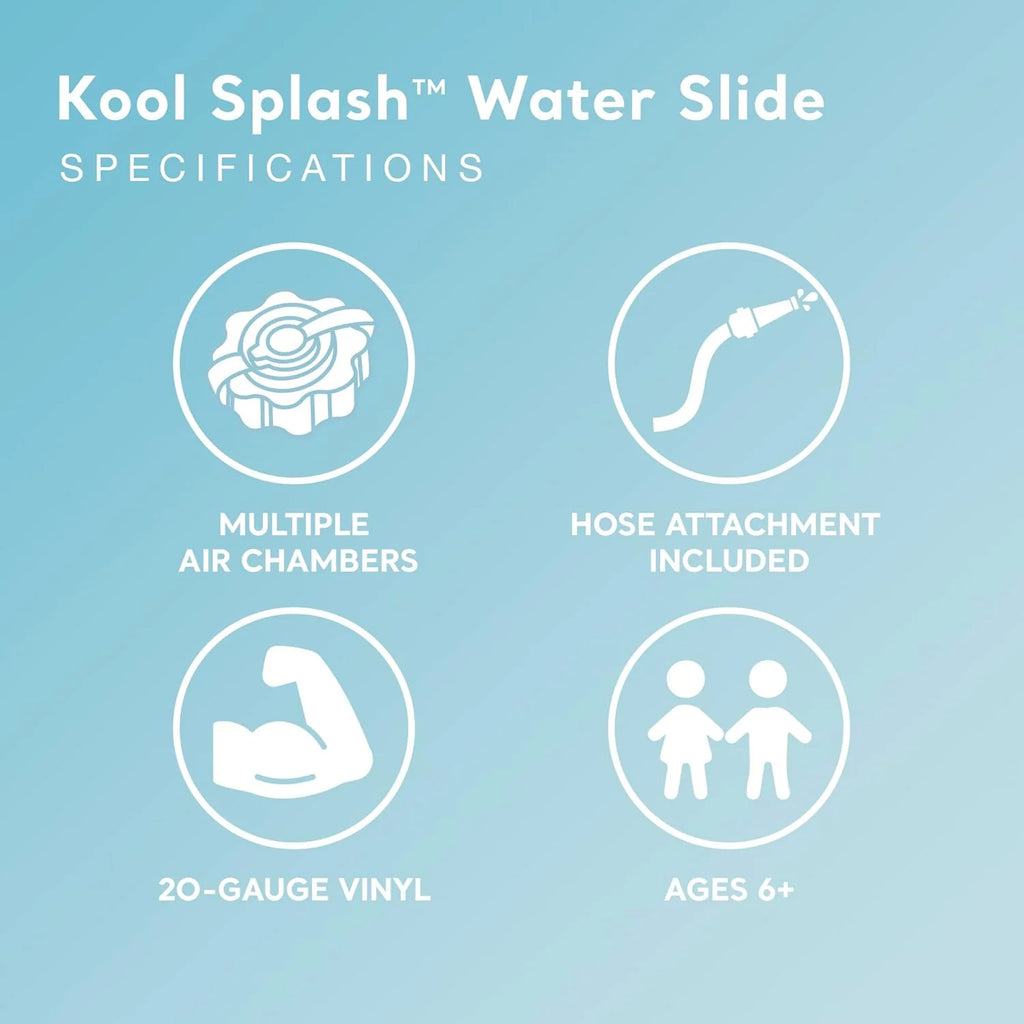 Splash Inflatable Water Slide Swimming Pool Play Center with Built in Sprayers for Kids and Adults, Ages 6 and Up, Blue1 pcs