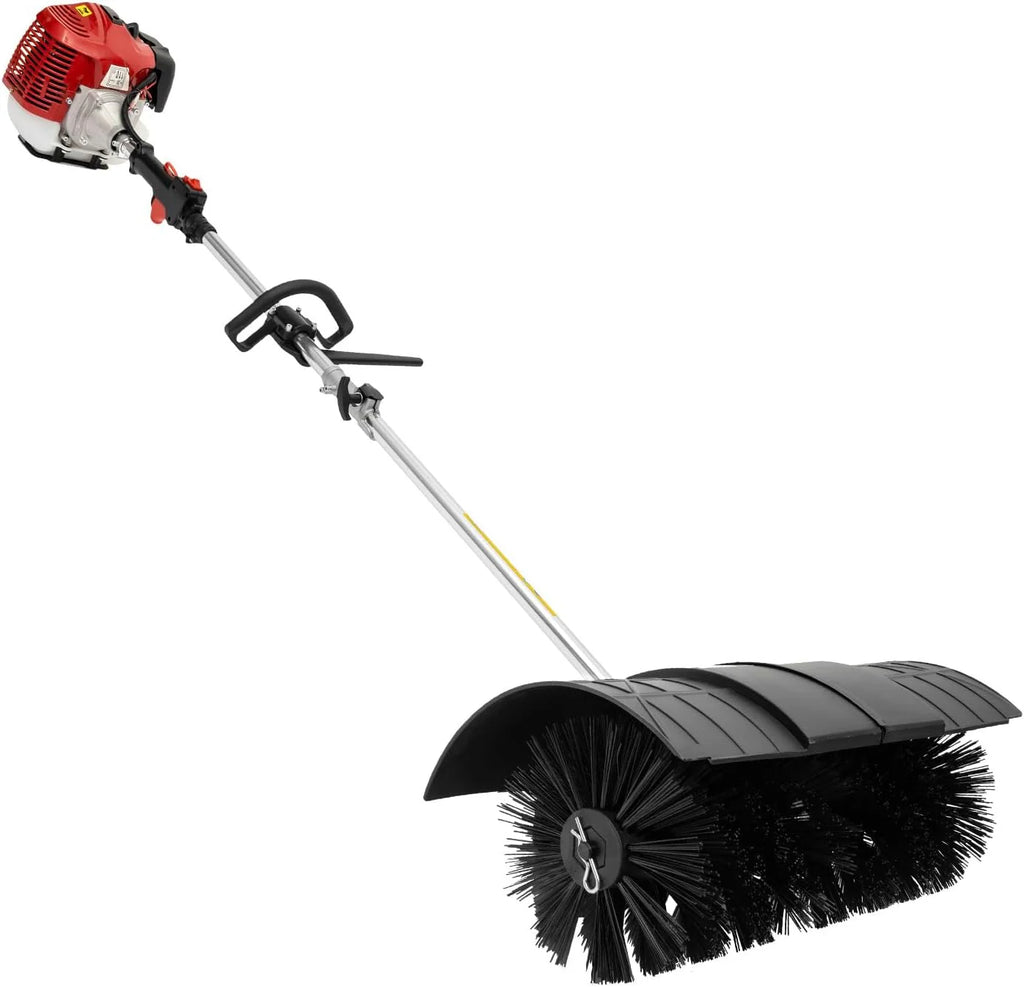 Gas Handheld Sweeper, 52cc 2Stroke 2.3HP Engine Power Snow Sweeping Broom Driveway Turf Lawns Artificial Grass Power Brush Lawn Sweeper Cleaner Tools1 pcs