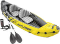 Explorer K2 Inflatable Kayak Set: Includes luxurious 86-inch aluminum paddle and high-output pump - extremely durable PVC material - adjustable seat with backrest - suitable for two people - maximum weight capacity 400 pounds1 pcs