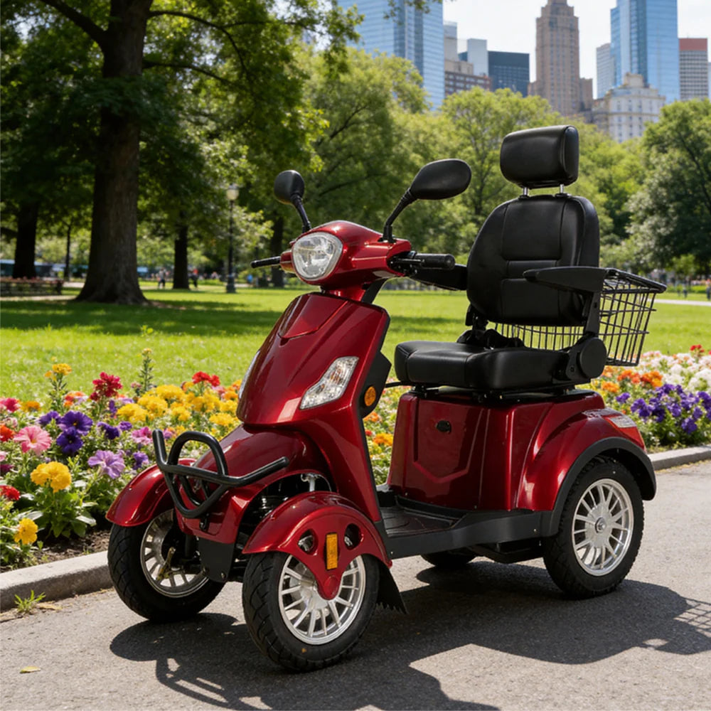 4-Wheel Electric Mobility Scooter with 3 Selectable Speed Modes and 500W Motor, 150kg Max Load