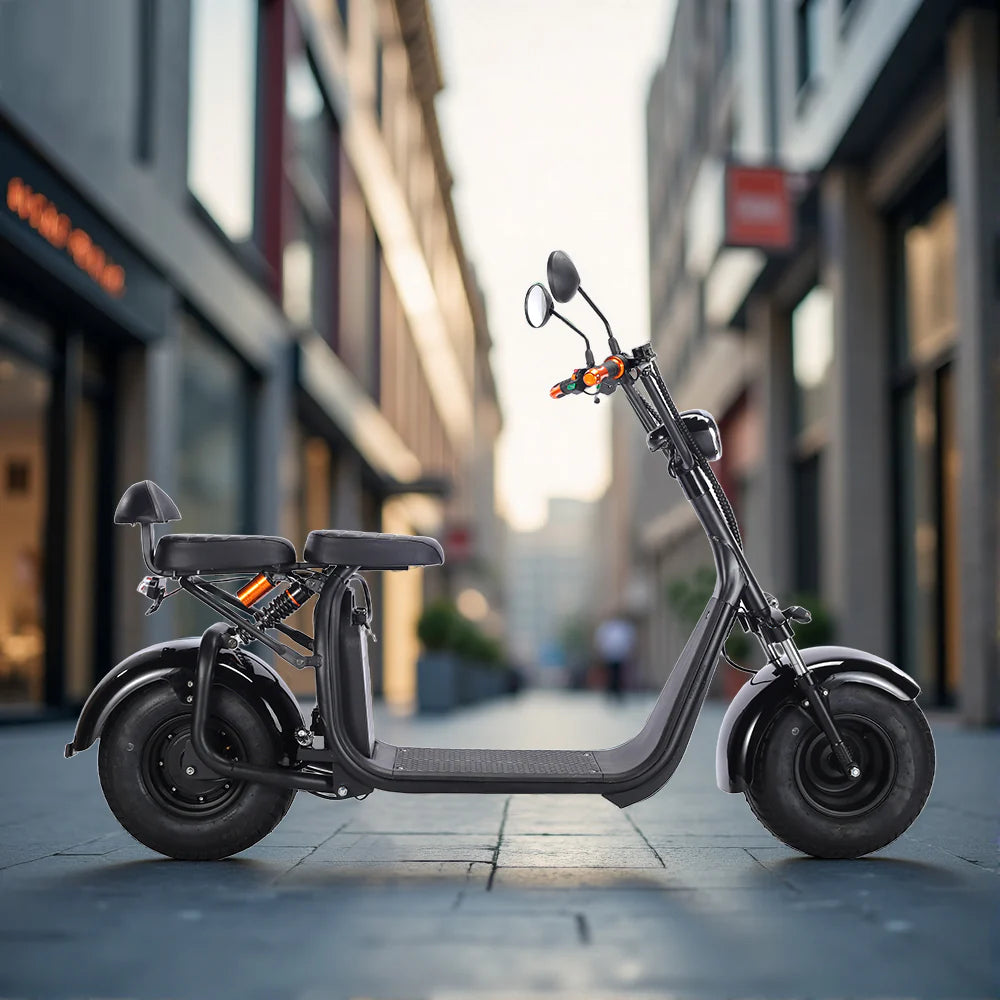 3000W 60V 12Ah Electric Scooter Off Road With Brushless Motor – Retro Style, Dual Seat, Hydraulic Disc Brakes