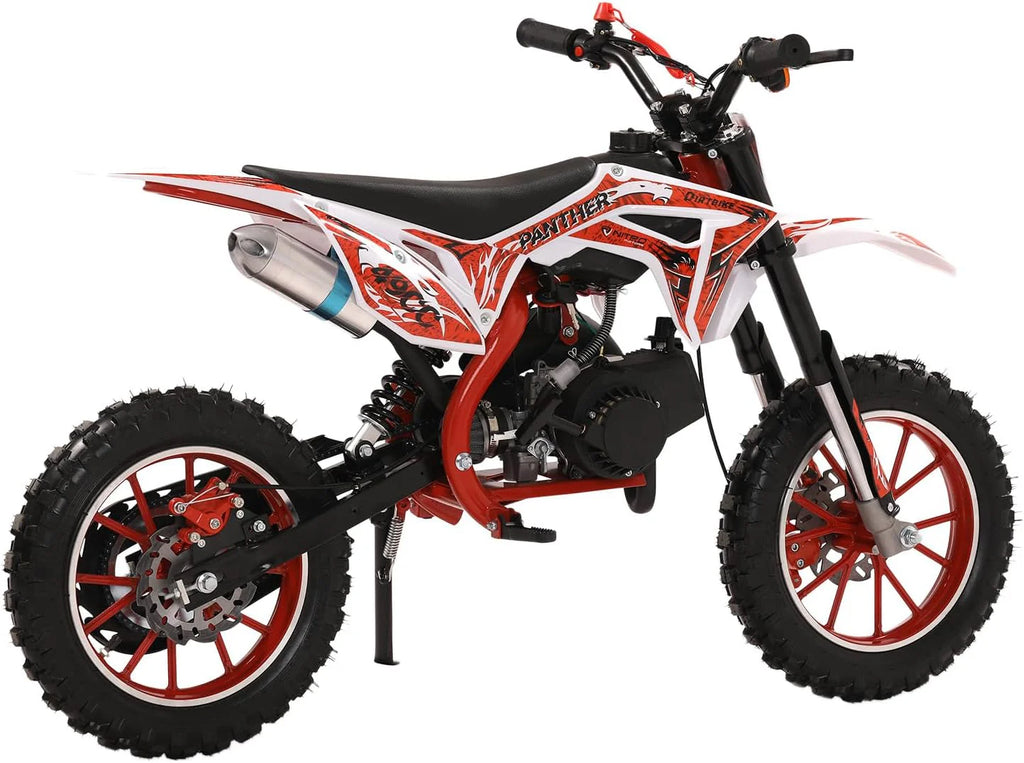 Kids Dirt Bike 49cc 2-Stroke, 40KM/H Gas Powered Dirtbike, Off Road Mini Motorcycle with Front Rear Disc Brakes, Mini Dirt Bike for Children Aged 5-161 pcs