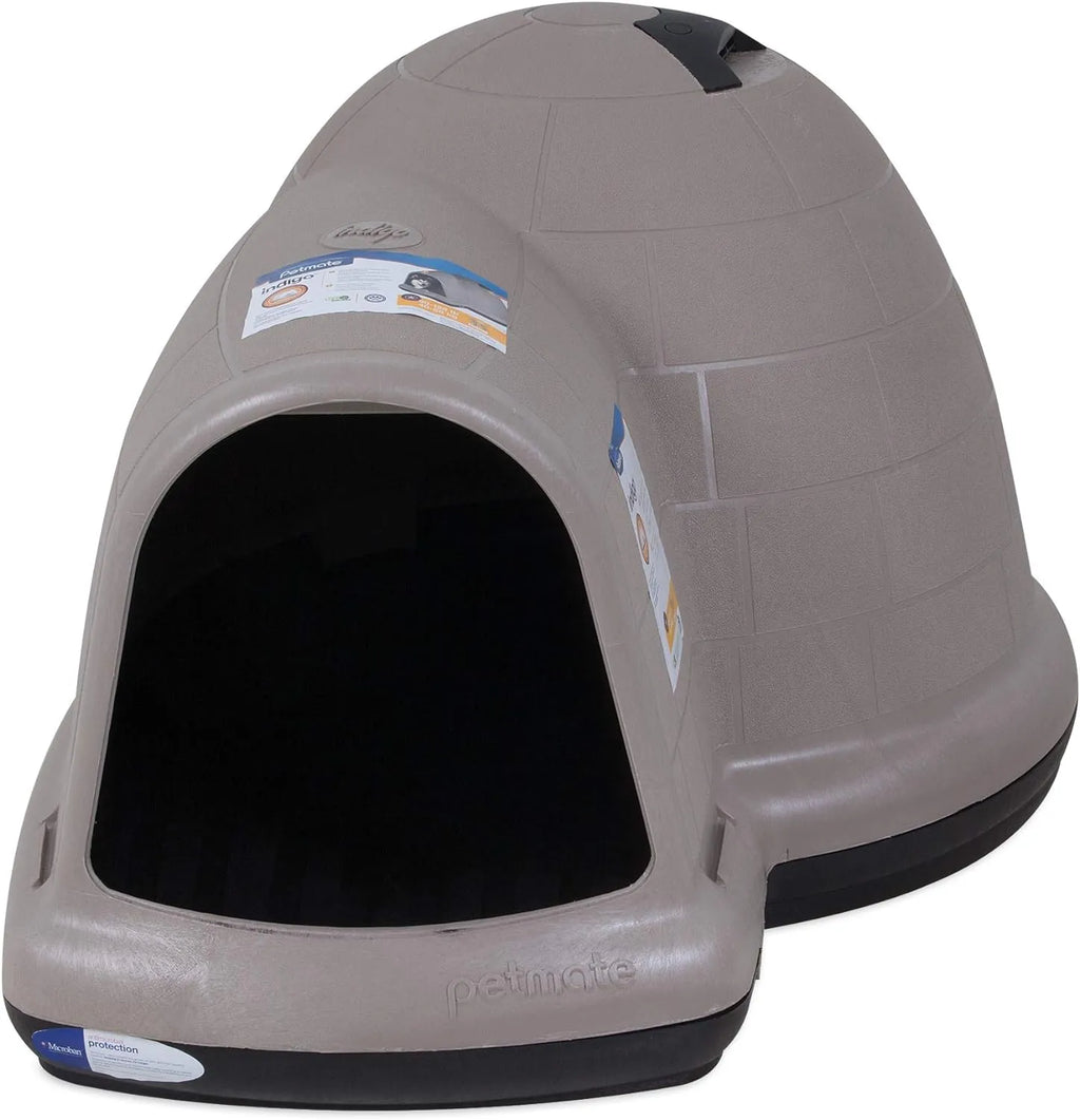 Petmate Indigo Dog House (Igloo Dog House, Made in USA with 90% Recycled Materials, All Weather Protection Pet Shelter) for XL Dogs  90 to 125 pounds, Made in USA