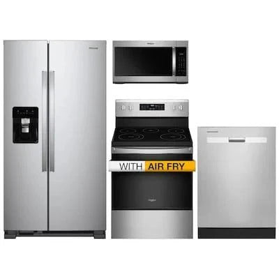 36-inch wide side-by-side refrigerator – 24 cubic feet stainless steel