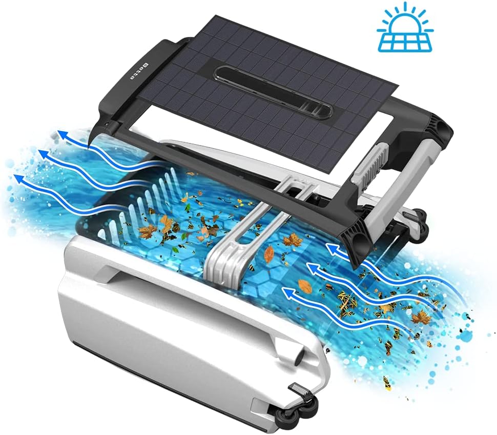SE features a solar-powered automatic pool skimmer robot, with enhanced internal durability and a redesigned dual-salt chlorine-resistant motor (white)1 pcs