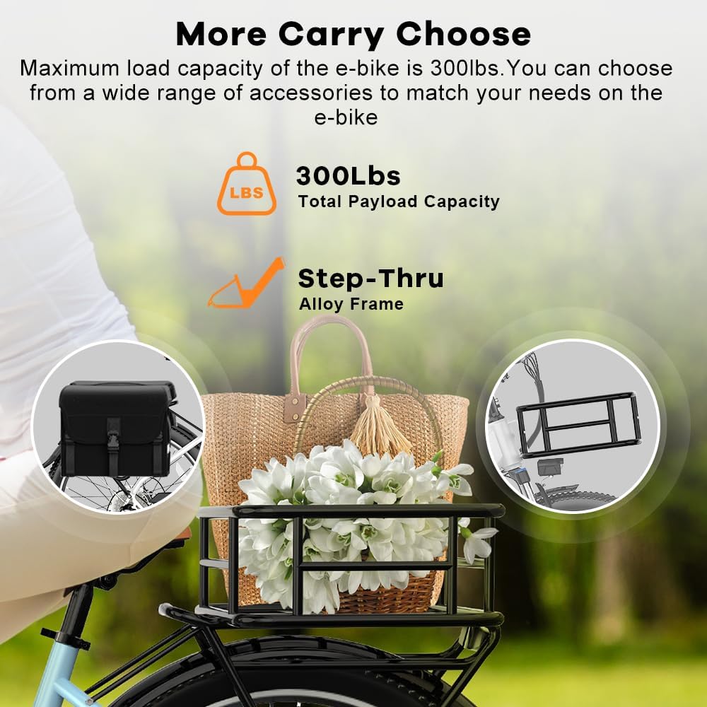 1000w Peak Electric Bike for Adults,up 70 Miles Removable Battery Ebike, 26" Electric Mountain E Bike with 7-Speed,Adult Electric Bicycles for Commute Beach Snow1 pcs