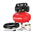 Craftsman 6-gallon pancake air compressor, oil-free, 150 PSI, portable with accessory kit