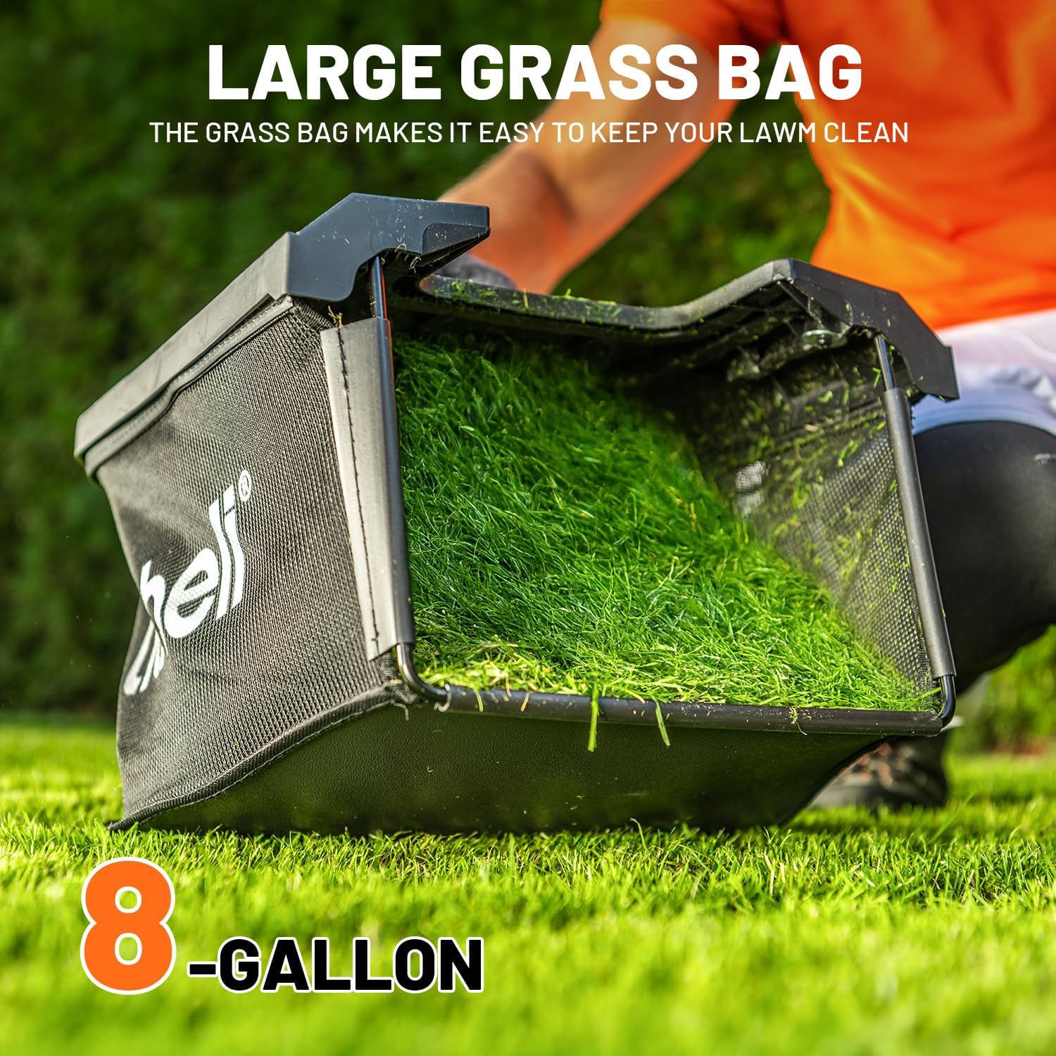 40V (2 x 20V) 16-inch cordless electric lawn mower, brushless mower, with 6 height adjustment functions, portable and lightweight push-type battery-driven lawn mower (including 2 4.0 amp-hour batteries)1 pcs