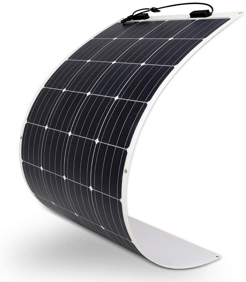 160 Watt 12 Volt Extremely Flexible Monocrystalline Solar Panel �� Ultra Lightweight, Ultra Thin, Up to 248 Degree Arc, for RV, Boats, Roofs, Uneven Surfaces
