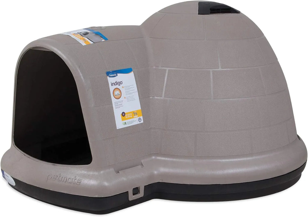 Petmate Indigo Dog House (Igloo Dog House, Made in USA with 90% Recycled Materials, All Weather Protection Pet Shelter) for XL Dogs  90 to 125 pounds, Made in USA
