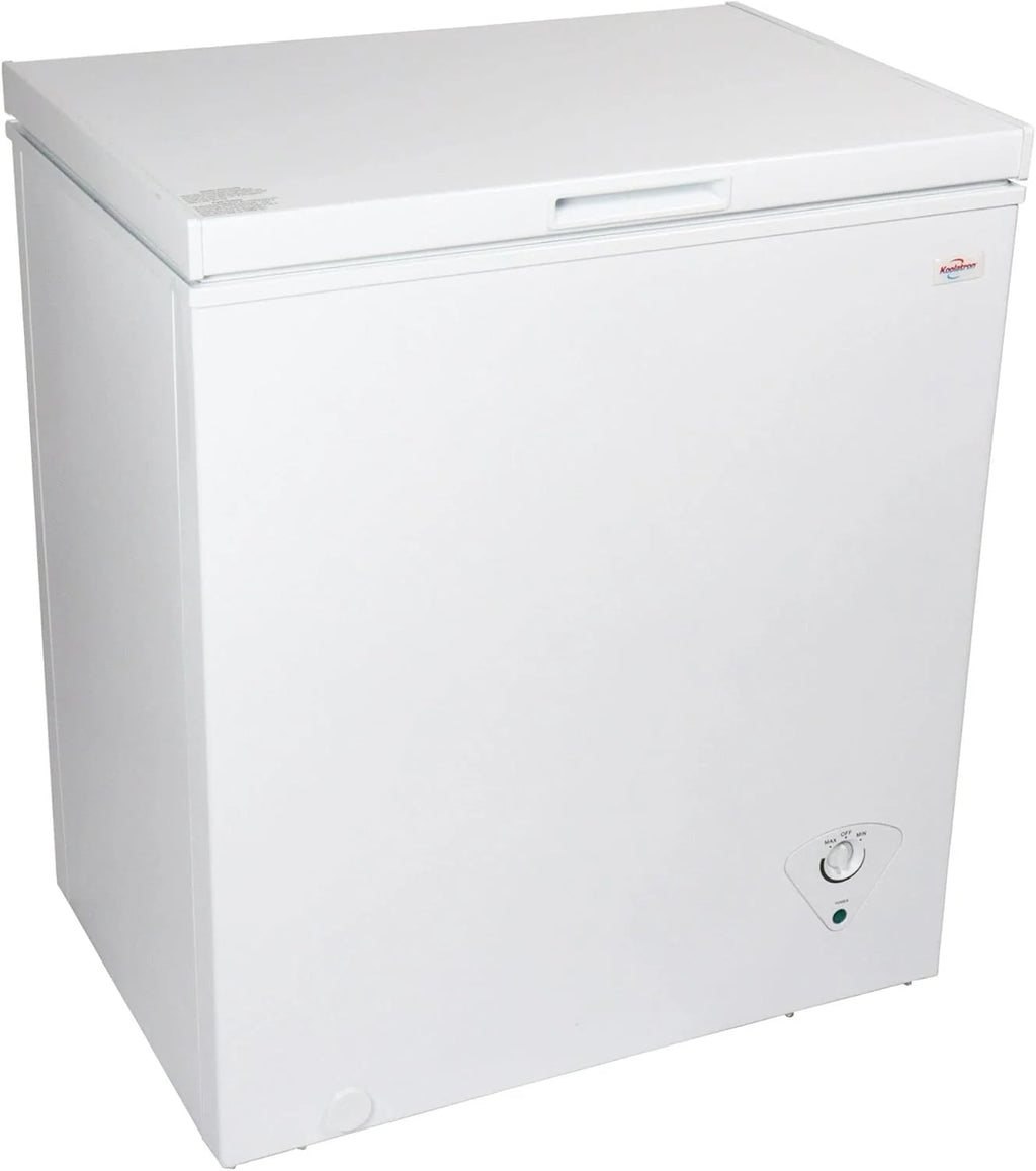 5.0 cu ft (155L), White, Manual Defrost Deep Freeze, Storage Basket, Space-Saving Flat Back, Stay-Open Lid, Front-Access Defrost Drain, for Apartment, Condo, Cottage1 pcs