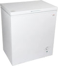 5.0 cu ft (155L), White, Manual Defrost Deep Freeze, Storage Basket, Space-Saving Flat Back, Stay-Open Lid, Front-Access Defrost Drain, for Apartment, Condo, Cottage1 pcs