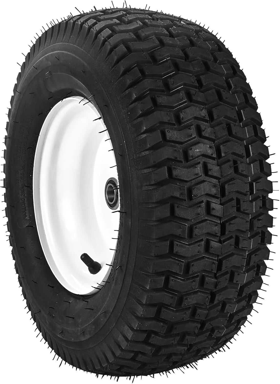 Lawn Mower Tires, 15x6-6" Lawn Tractor Tires, 2-Pack Tire and Wheel Assemblies, Turf Pneumatic Tires with 3" Centered Hub and 3/4" Bushing Size, 16 PCS Adapters for Riding Mowers Lawn Tractors1 pcs