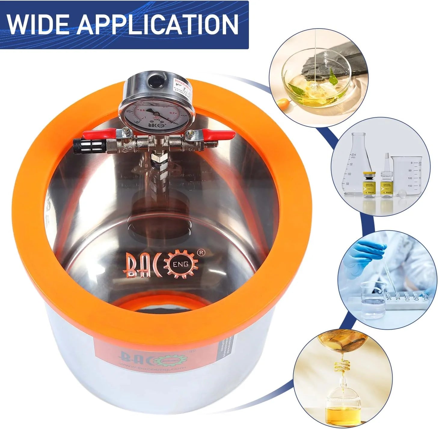 Gallon Vacuum Chamber Kit with 3.6 CFM 1 Stage Vacuum Pump HVAC1 pcs