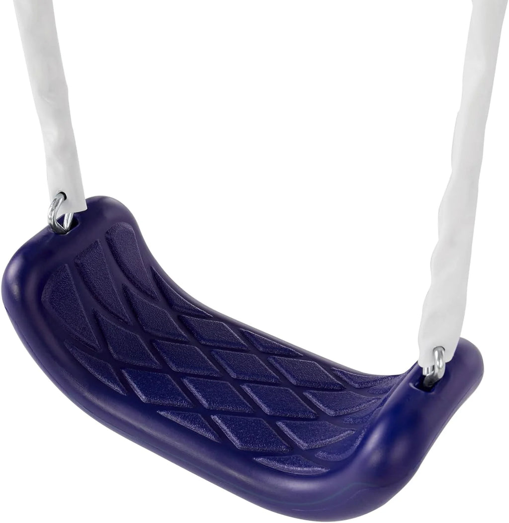Recreation Blue Ridge Backyard Playground Set Sturdy Metal A Frame Swing with Chain Covers, Glider, Trapeze, 2 Swings, and Slide, Multicolor1 pcs